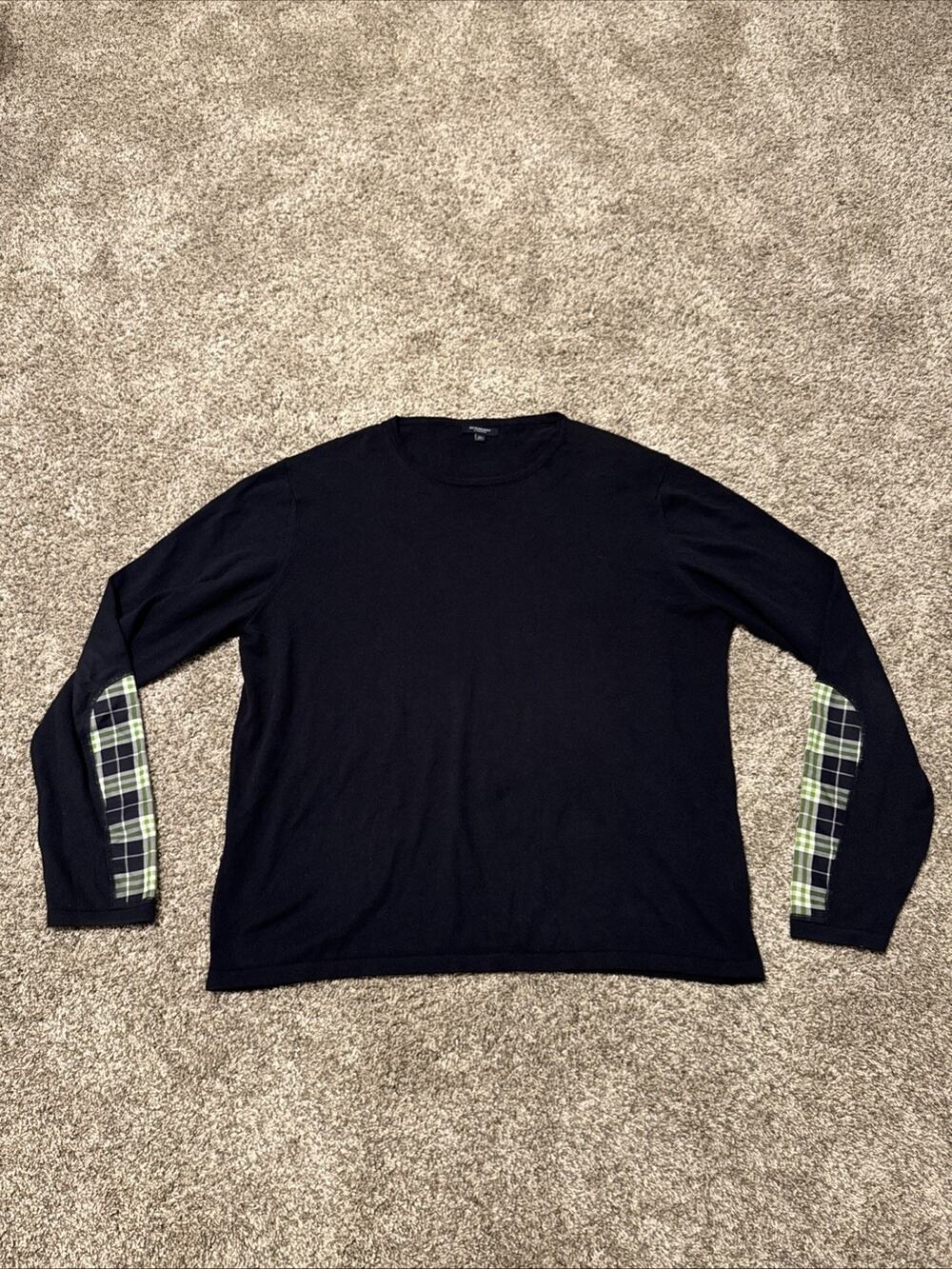 Burberry London Men’s Crewneck Sweatshirt Navy Blue Sz XL 100% Cotton